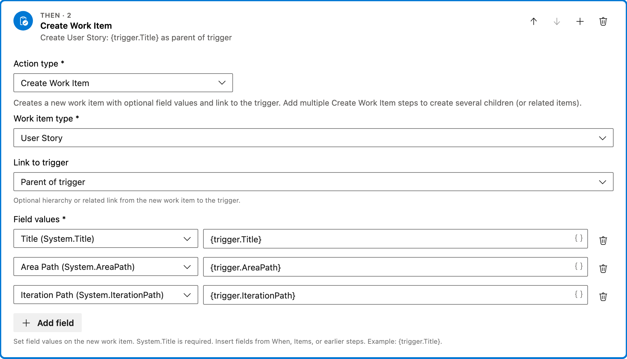 Create a parent story for orphan tasks action 1