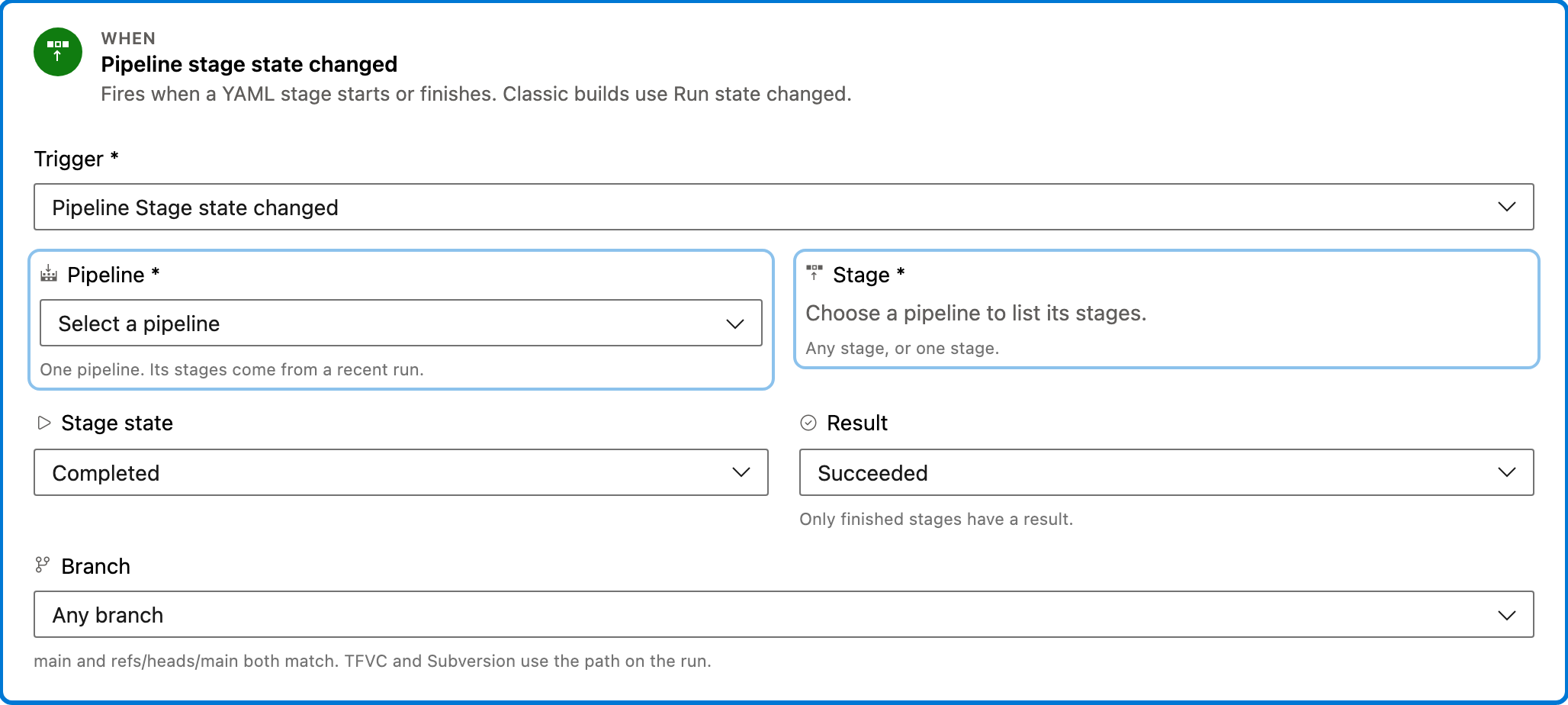 Email related items when a stage succeeds trigger