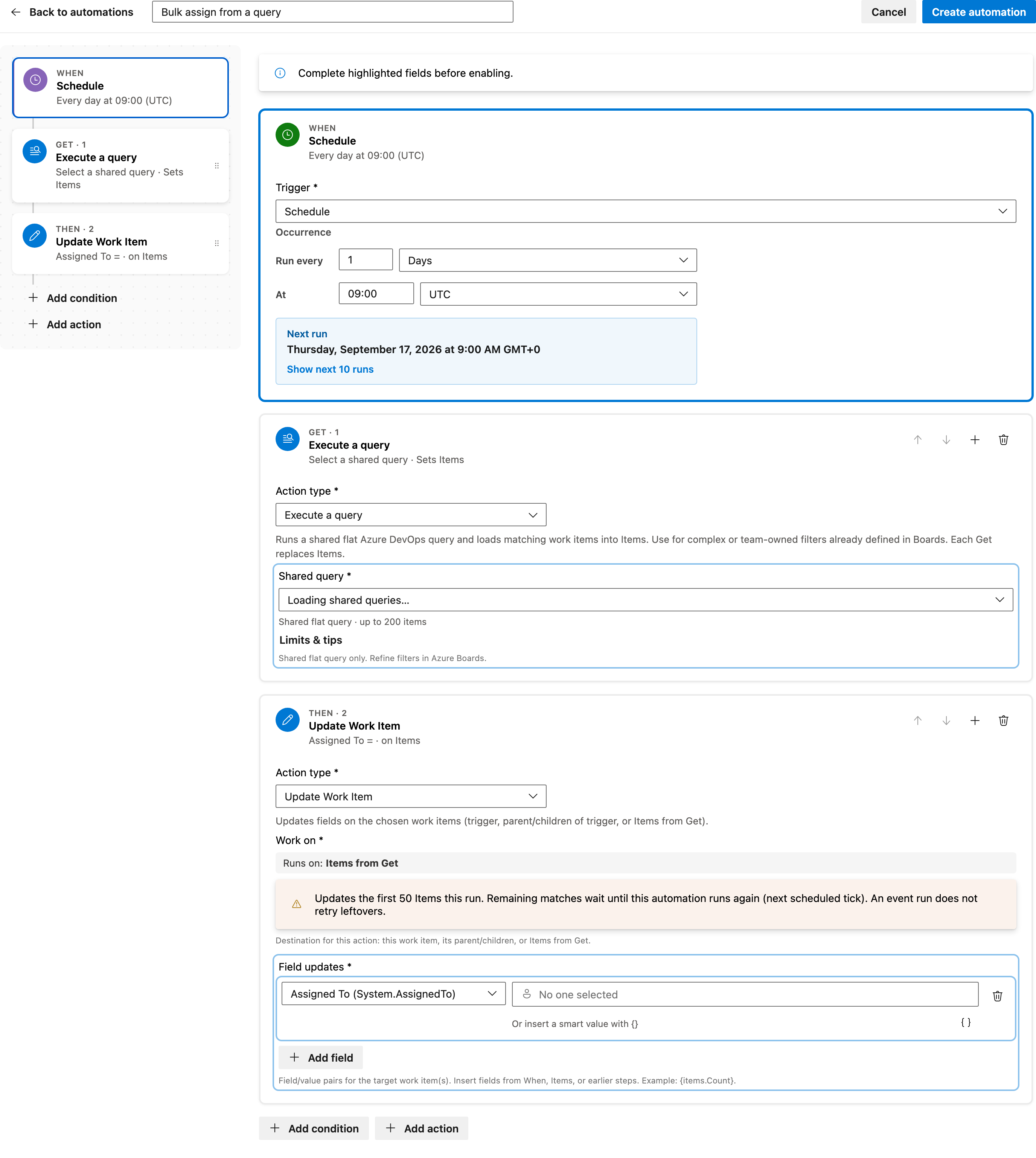 Bulk assign from a query full automation