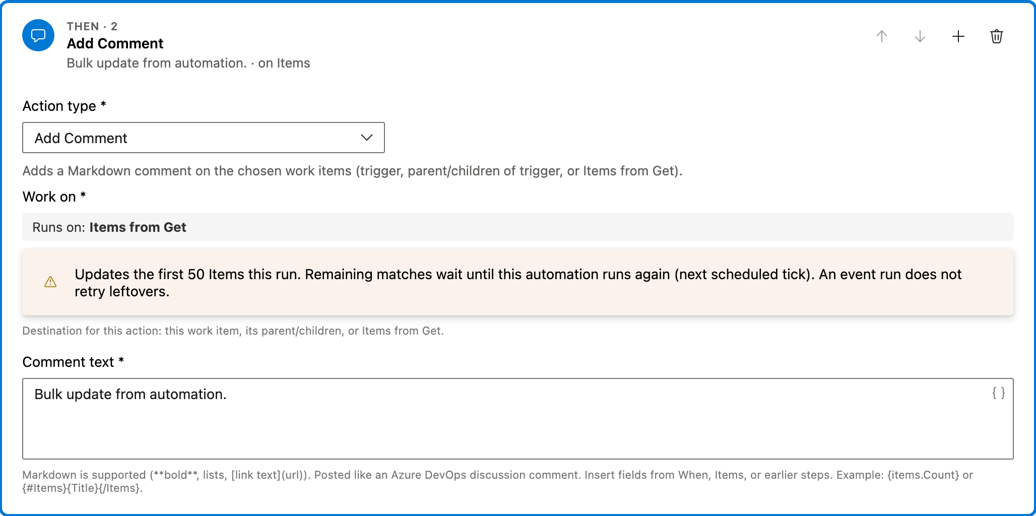 Bulk comment from a query action 2
