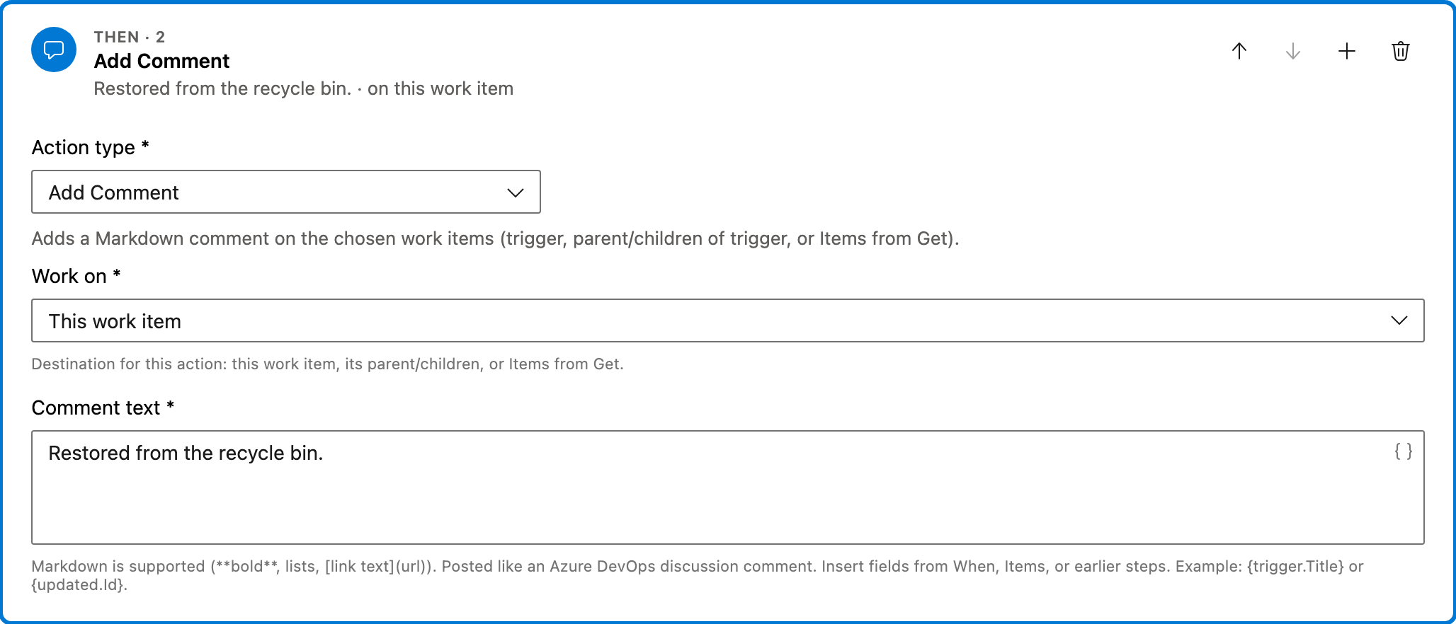 Tag restored work action 2